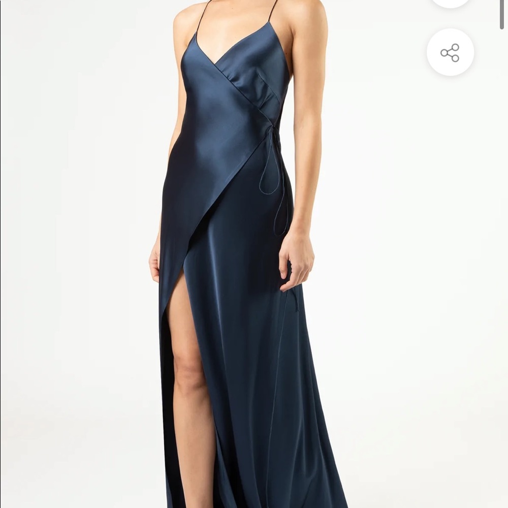 Size 2 strappy silk wrap gown - Picture 3 of 5
